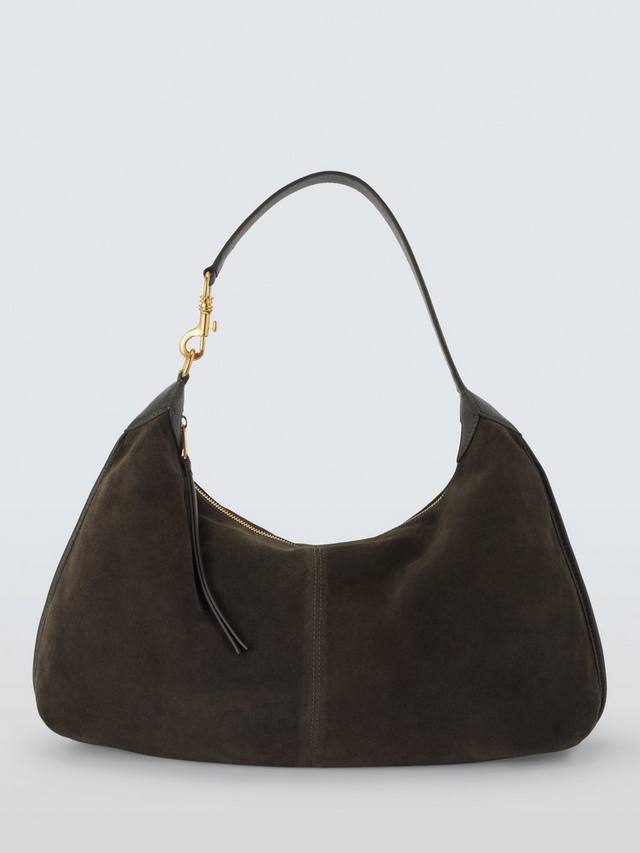 

Замшевая сумка-хобо через плечо John Lewis, Dark Green