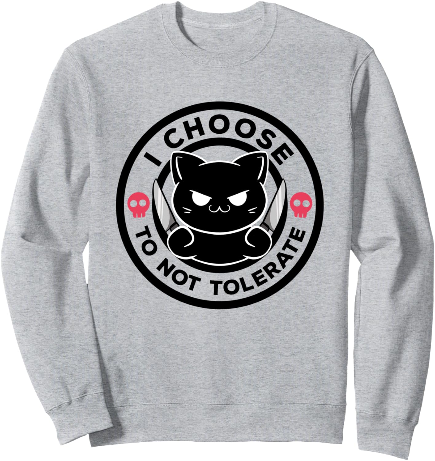 

Я предпочитаю не терпеть кошачью иронию и сарказм. Забавная толстовка с котом Choose To Not Tolerate Anime Cat Sarcastic Kitty, серый