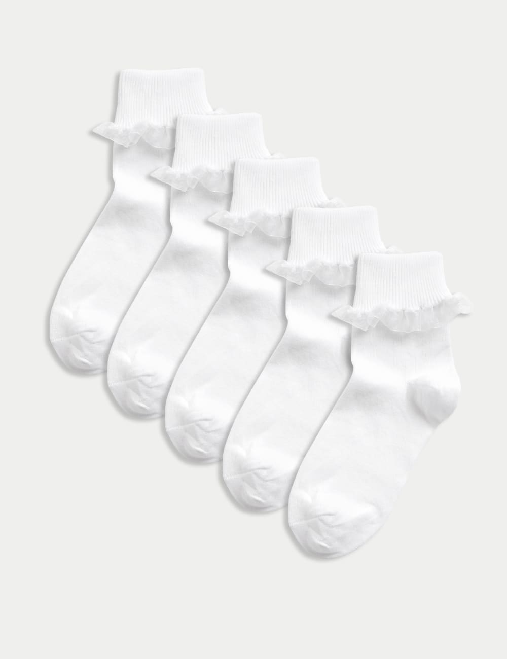 

5 упаковок носков с оборками Marks & Spencer, белый