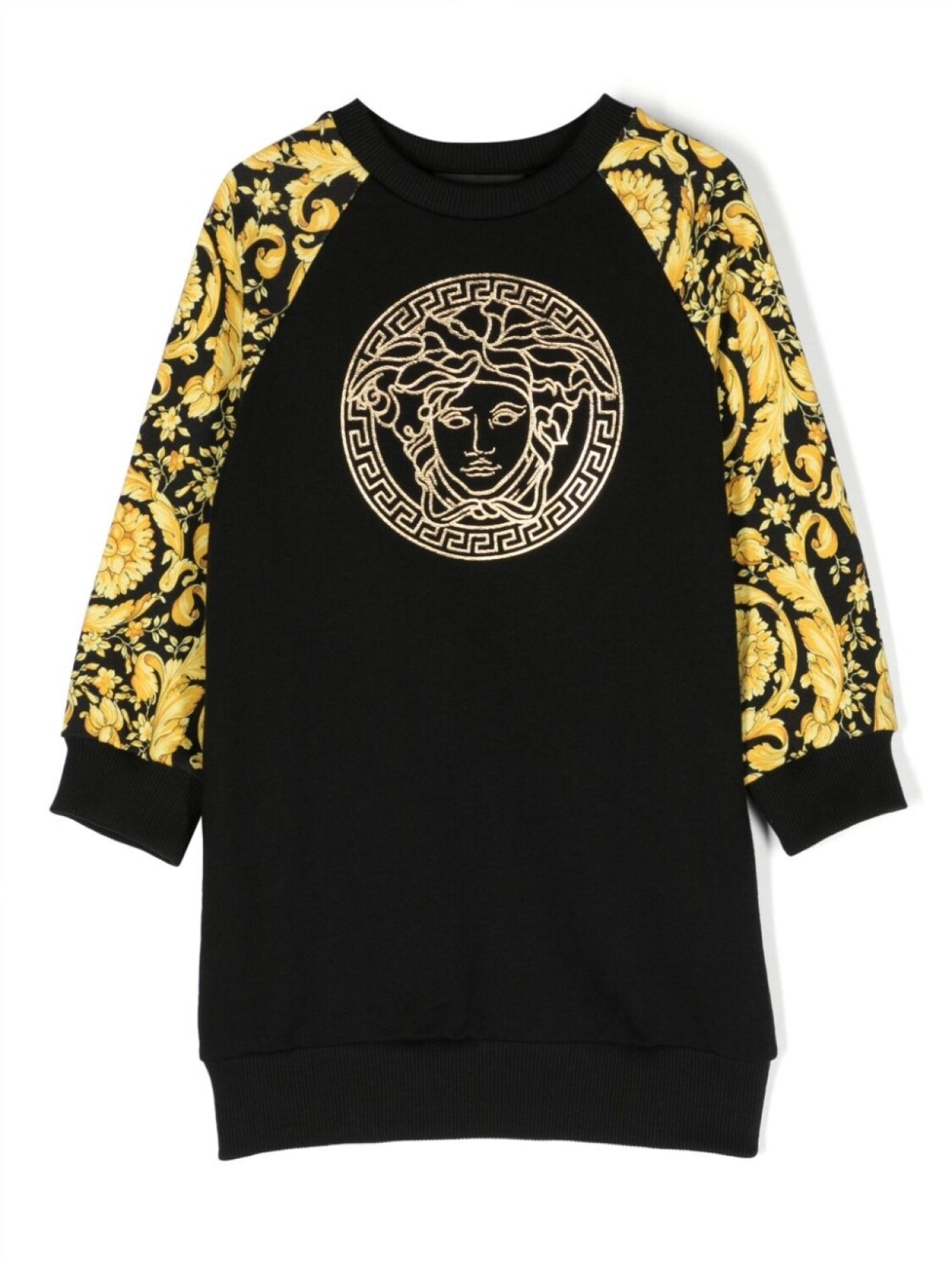 

Платье-толстовка с принтом Barocco Medusa Versace Kids, черный