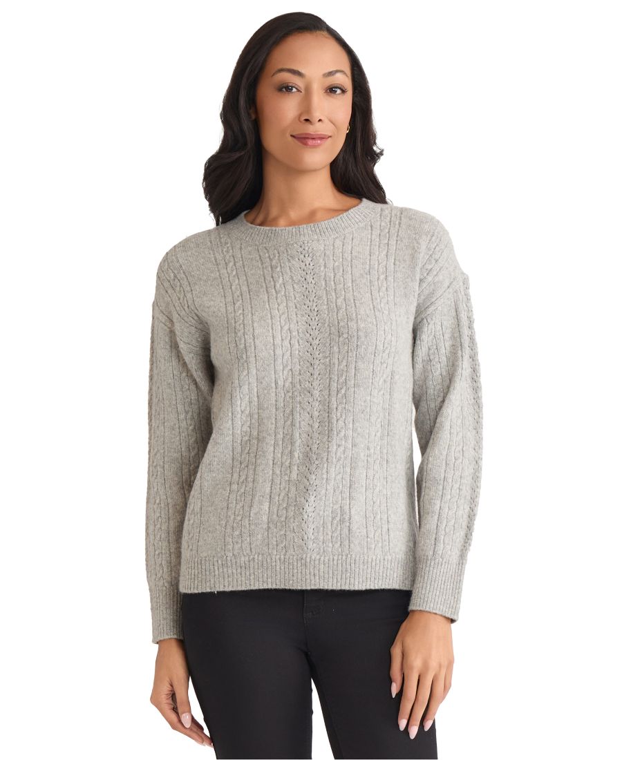 

Укороченный свитер с длинными рукавами Jones New York, Smoke Heather