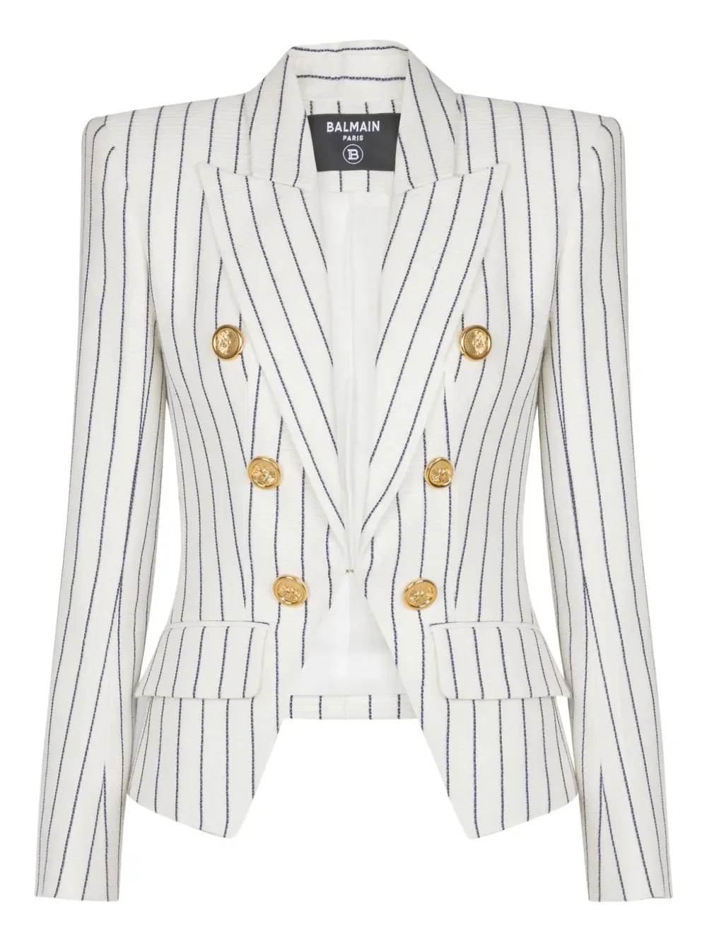 Блейзер в тонкую полоску BALMAIN, белый