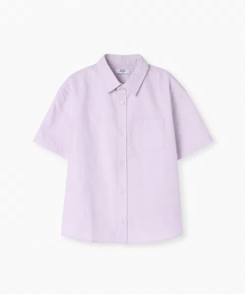 Детская рубашка MUSINSA STANDARD KIDS оверсайз оксфордская с коротким рукавом — фото 2