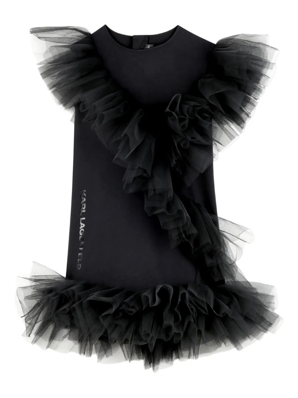 

Платье с оборками KARL LAGERFELD KIDS, черный