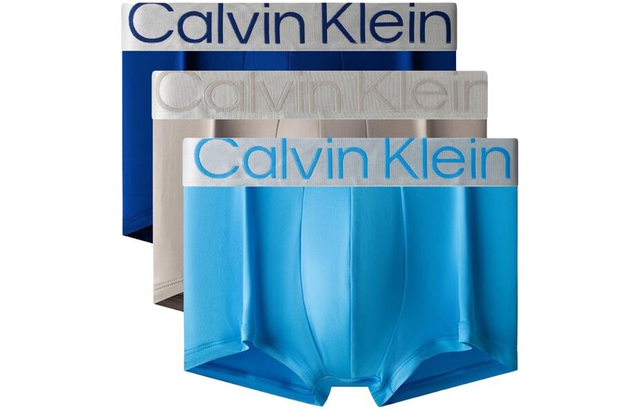 

Calvin Klein Мужские боксеры, цвет (sky blue + dark blue + gray) three-strip