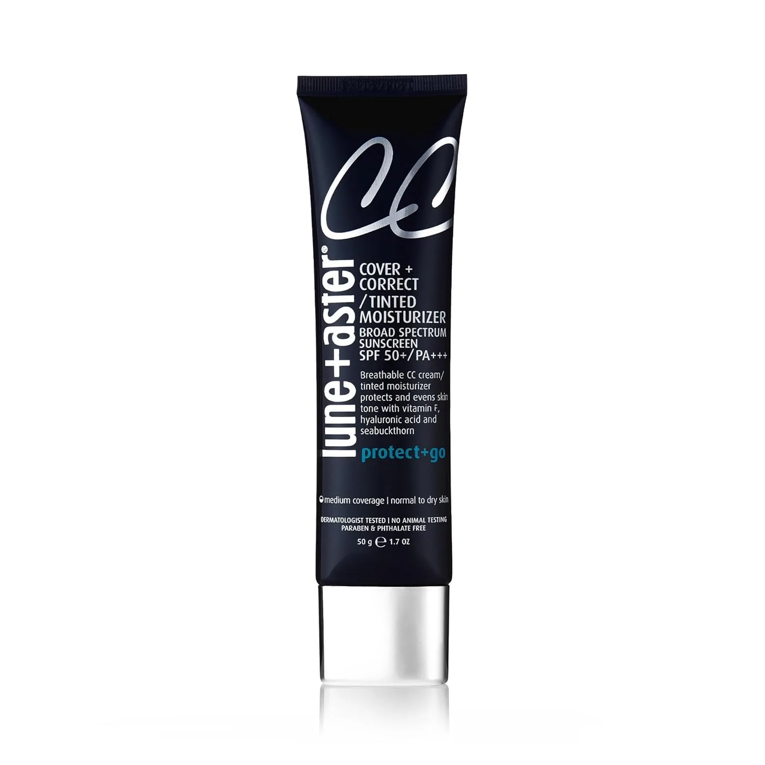 CC-крем Lune+Aster с широким спектром защиты SPF 50 | Среднее покрытие, корректирующий цвет крем для сияющего эффекта, 5.0 Medium