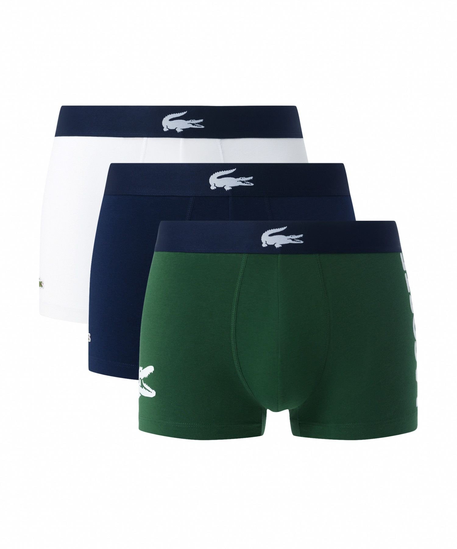 Комплект из 3 трусов-боксеров из эластичного хлопка LACOSTE, Green