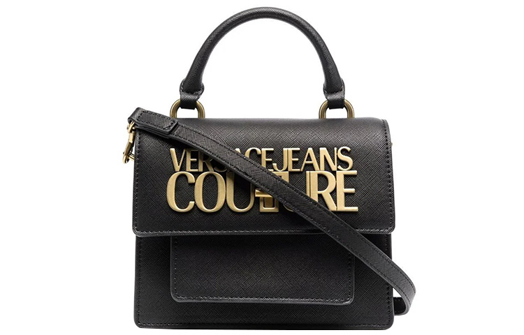 

VERSACE JEANS COUTURE Кожаная сумка через плечо, женская черная