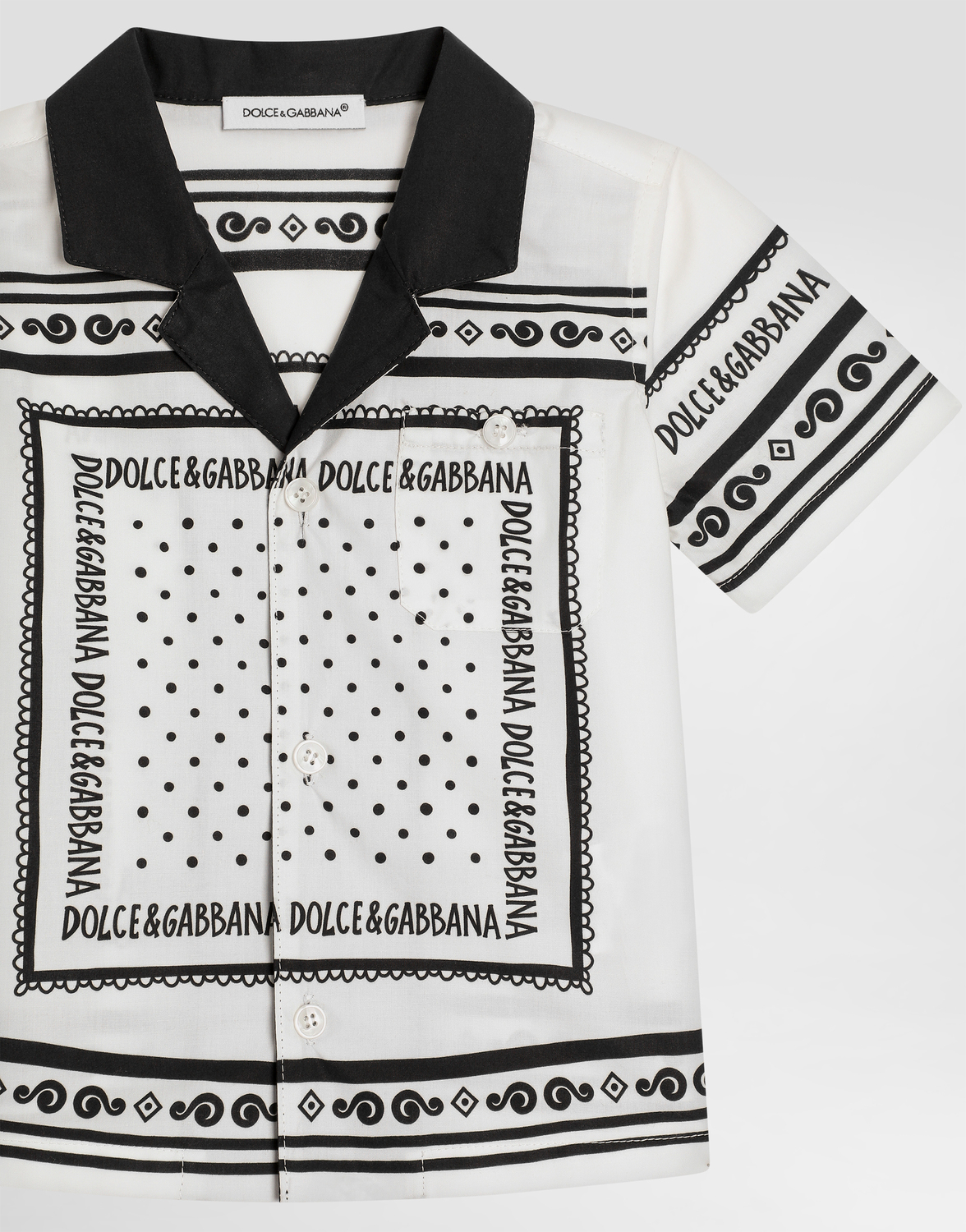 Рубашка из поплина с принтом банданы DOLCE & GABBANA, мультиколор — фото 3