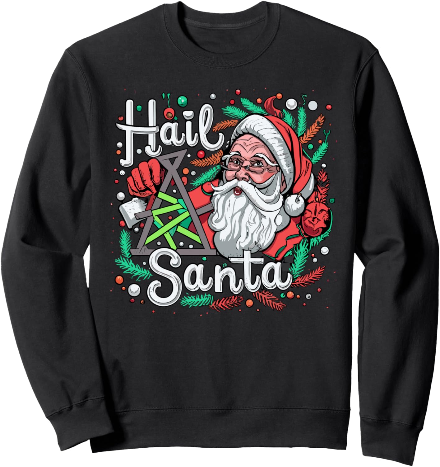 

Готическая рождественская толстовка Hail Santa, черный