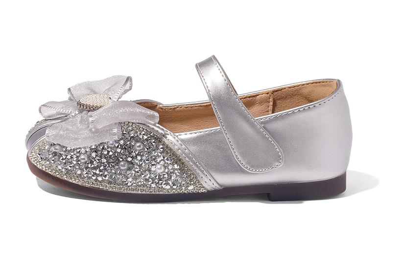 

ABC DOUKIDS противоскользящие антиударные низкие повседневные детские туфли ABCdoukids, серебро