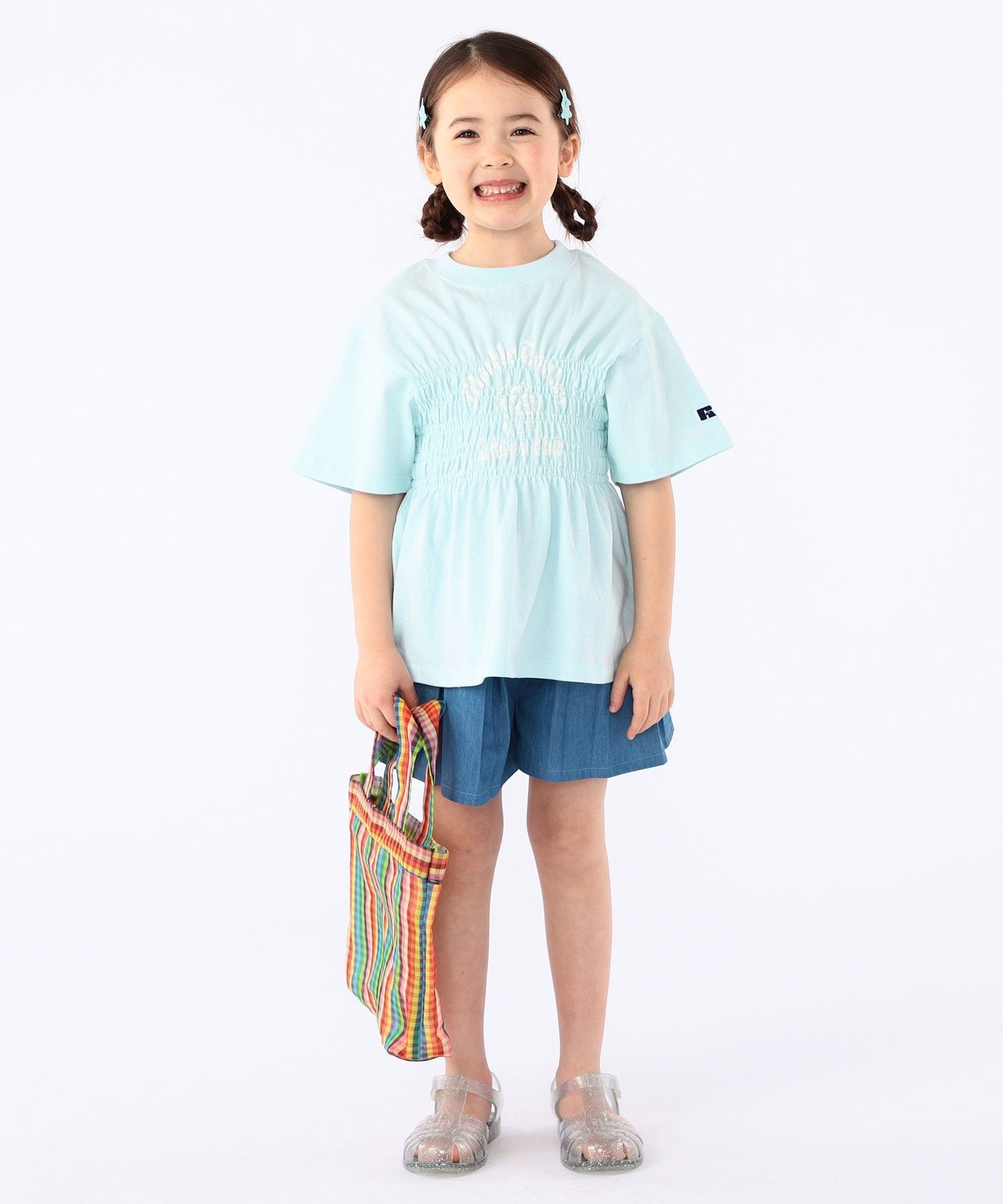 Футболка с коротким рукавом RUSSELL ATHLETIC: 100-130 см / с присборенным принтом SHIPS KIDS, Light blue — фото 4