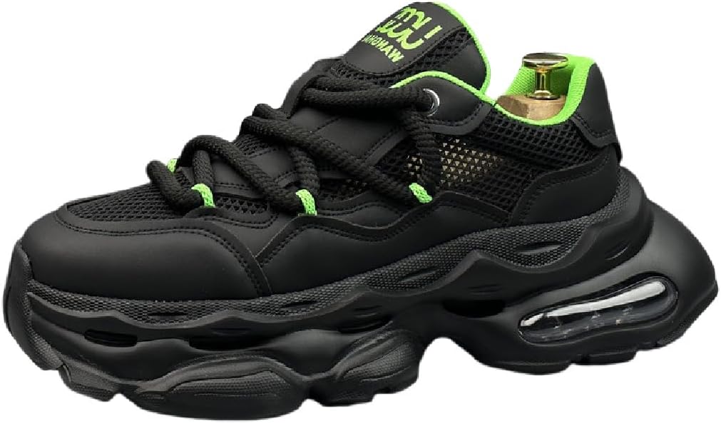 

Ретро Y2K удобные дышащие повседневные кроссовки для прогулок с модной цветовой блокировкой и массивной подошвой для мужчин Lexamen, черный