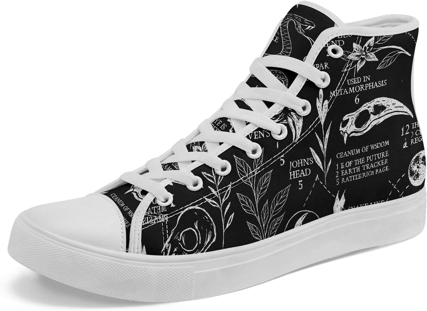 

Женские и мужские винтажные высокие кеды с цветочным принтом на тканевой основе, темный стиль, коттеджкор, шнуровка, повседневная обувь, модные кроссовки для уличного стиля Coolcustomize, черный