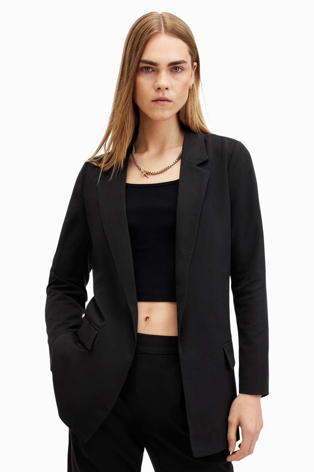 

Allsaints aleida трехслойный блейзер All Saints, черный