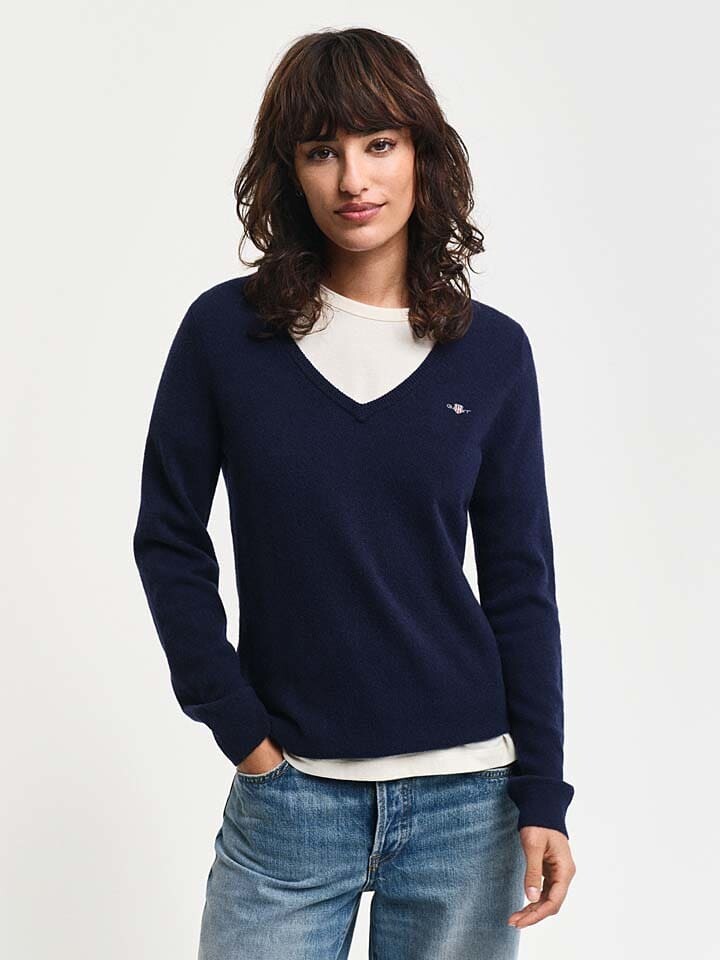 

Пуловер Gant Wollpullover, темно-синий