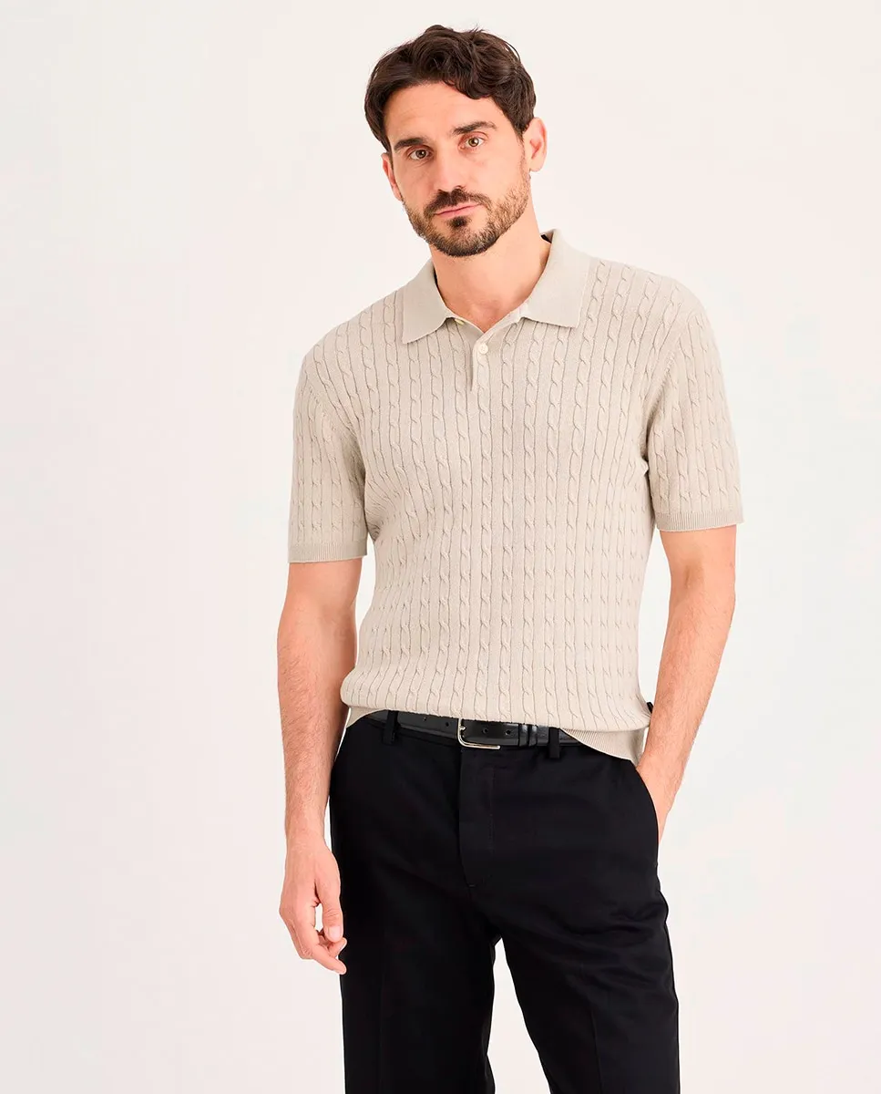 

Мужское поло из эластичной ткани с коротким рукавом Dockers, светло-бежевый