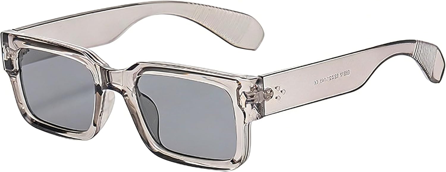 

Солнцезащитные очки Kursan Square Thick Frame Black для мужчин и женщин, модные прямоугольные солнцезащитные очки с защитой от УФ-излучения UV400, 091 Transparent Grey/Black