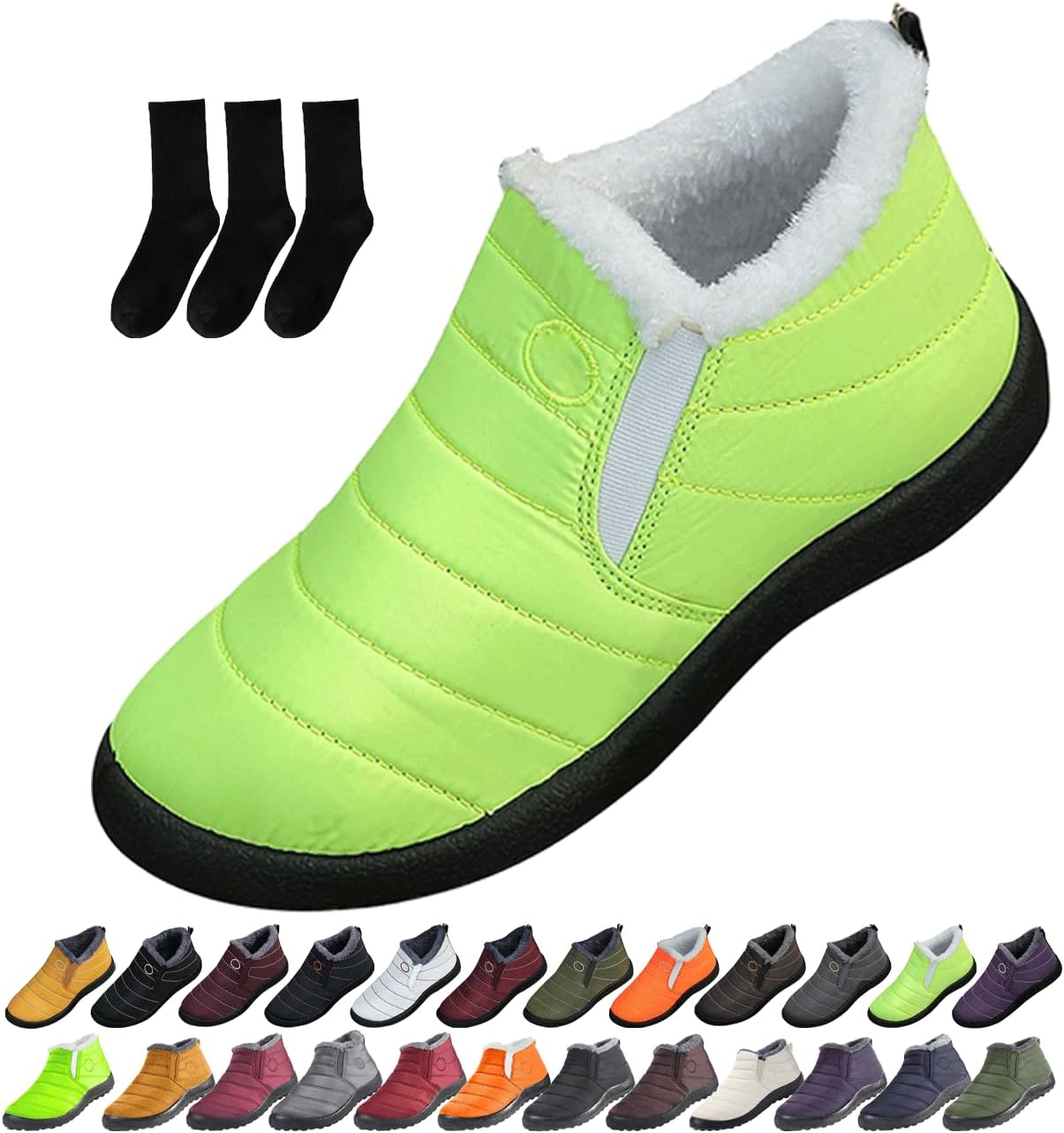 

Женские и мужские снежные ботинки, утепленные ботильоны для снега, удобные легкие кроссовки, теплая и комфортная обувь на зиму Generic, светло-зеленый