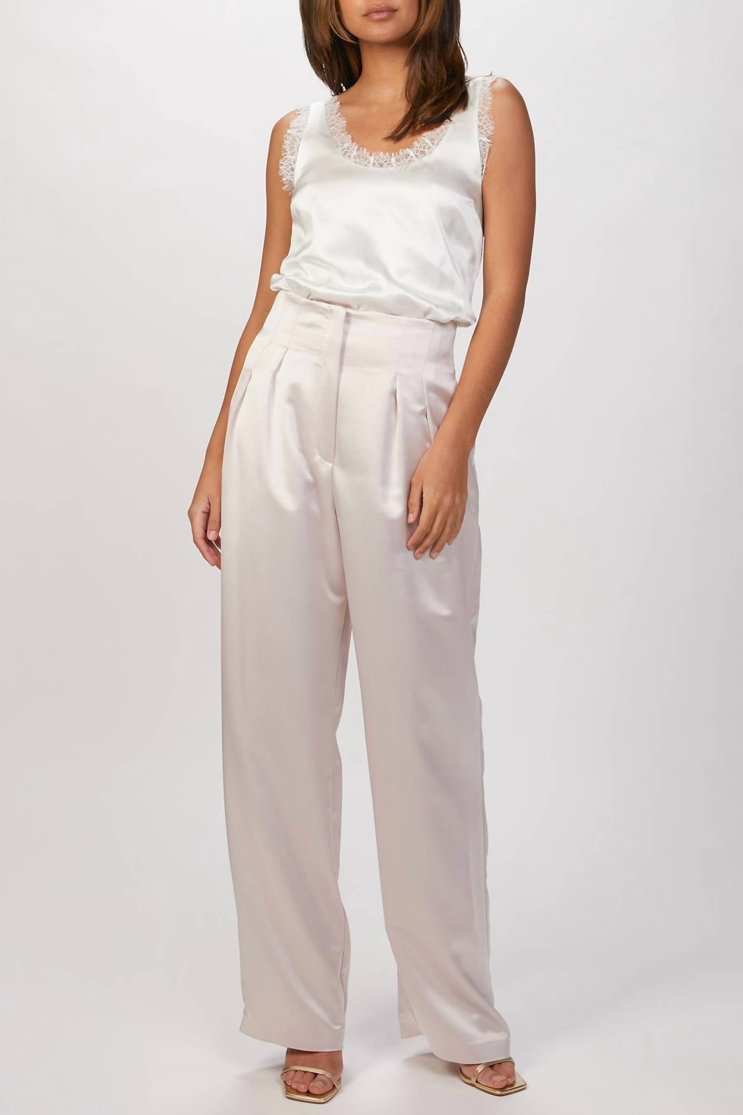 

Клайд атласные брюки в пудровом цвете IN THE MOOD FOR LOVE, Powder