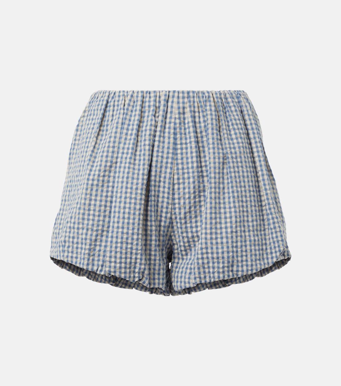 

Шорты из хлопка в клетку Aurelia Posse, Blue Cream Gingham