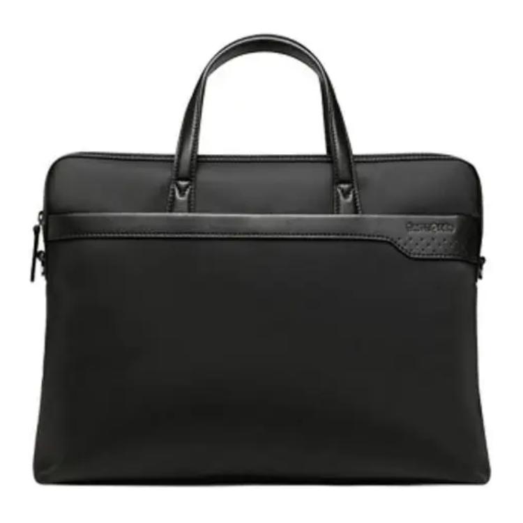 

Samsonite Нейлоновая кожаная сумка-портфель среднего размера мужская черная
