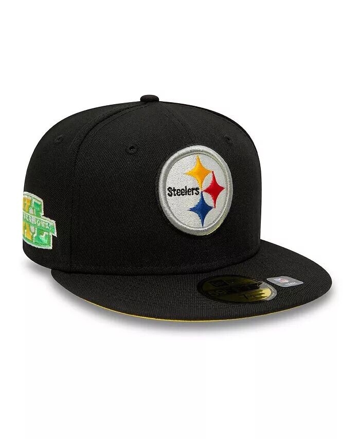 

Мужская черная приталенная шляпа Pittsburgh Steelers Super Bowl XL Citrus Pop 59FIFTY New Era