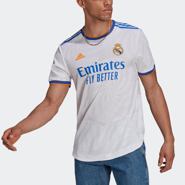 Футболка real madrid 21 22 сезон player edition home алфавит логотип полоса спорт короткий рукав футбол футбол Adidas, белый — фото 4