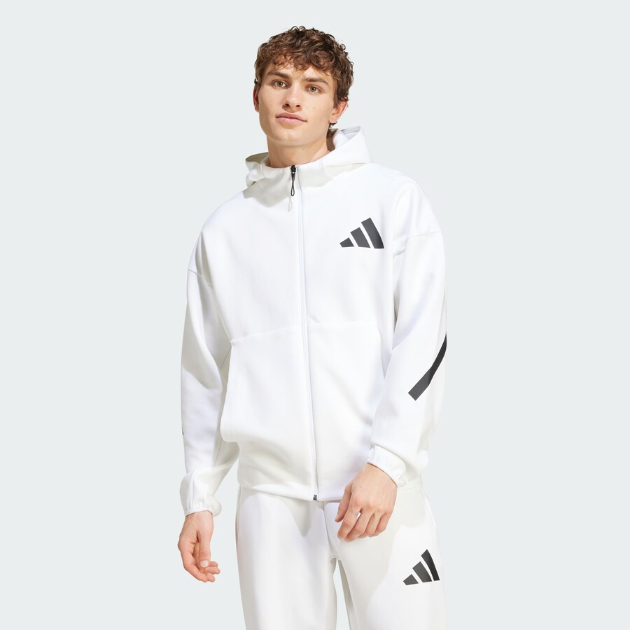 Свитер с капюшоном на молнии ADIDAS SPORTSWEAR Athletic Zip-Up Hoodie Z.N.E., белый — фото 2