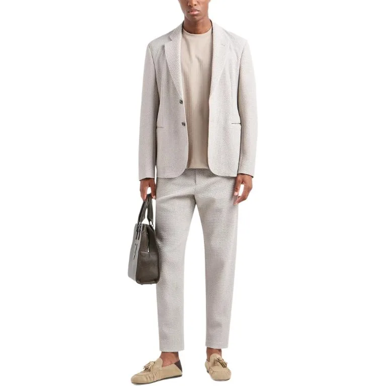 EMPORIO ARMANI Пиджак мужской Beige SS24 Business Suit — фото 4