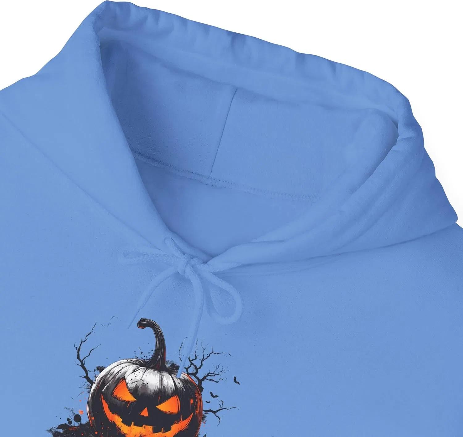 Толстовка с капюшоном Spooky Pumpkin Unisex Heavy Blend, принт Happy Halloween, 50% хлопок 50% полиэстер, 5 цветов GENERIC, синий — фото 4