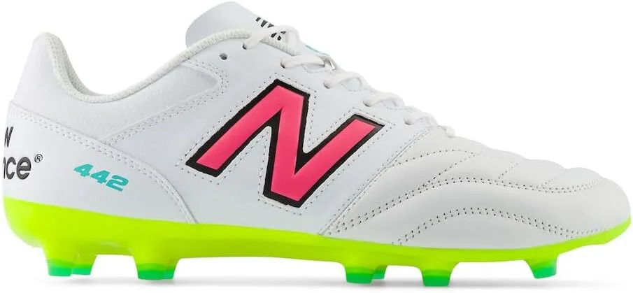 Футбольные бутсы New Balance Men's 442 V2 Team FG, белый/розовый — фото 4