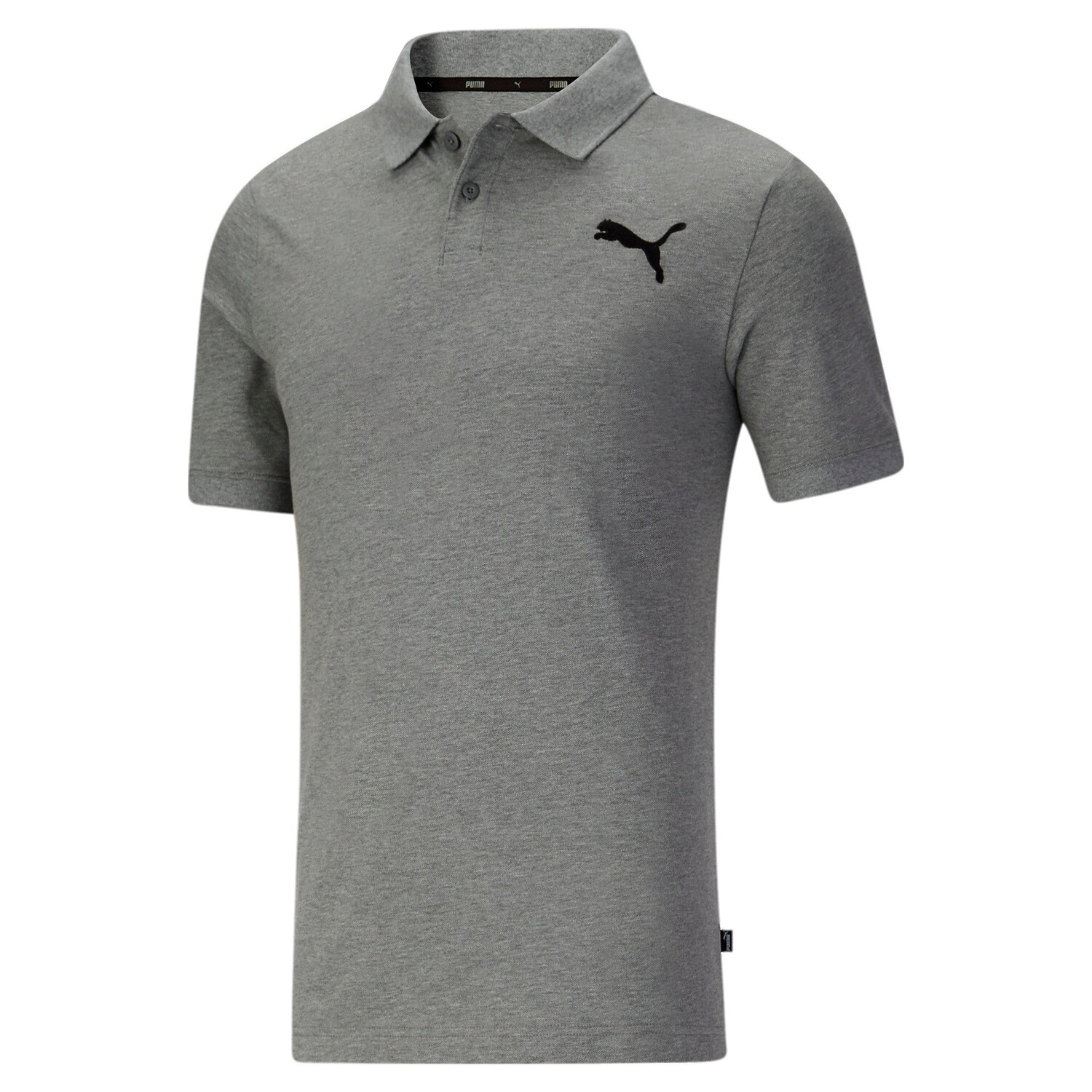 

Мужская футболка-поло PUMA Essentials из пике, цвет Medium Gray Heather/Cat