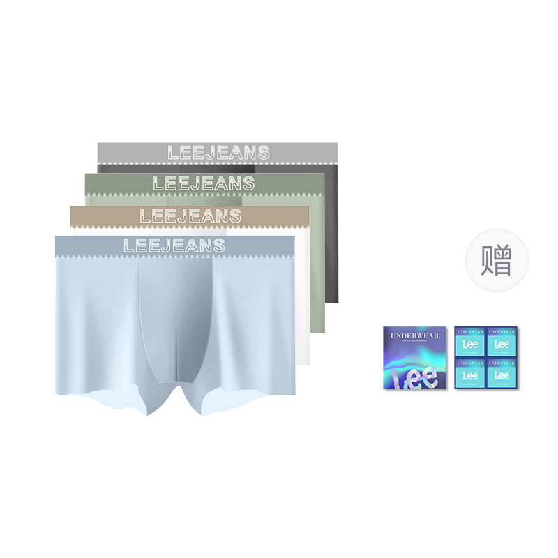 

Трусы мужские Extra Thin дышащие сухие и свежие комфортные боксеры 4 шт независимый подарочный набор Lee, темно-серый