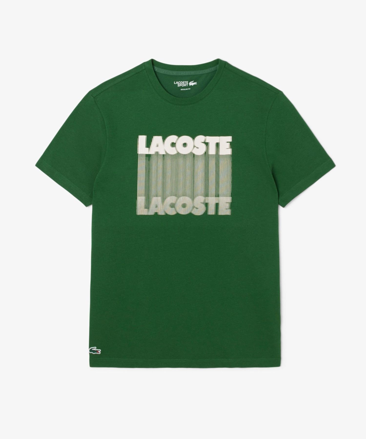Футболка с графическим логотипом бренда и сверхпрочным покрытием LACOSTE, Green — фото 3