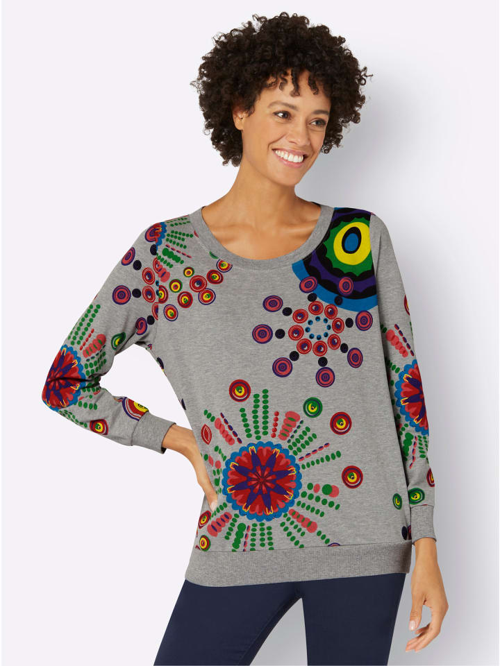 

WITT WEIDEN Толстовка серого меланжевого цвета с принтом