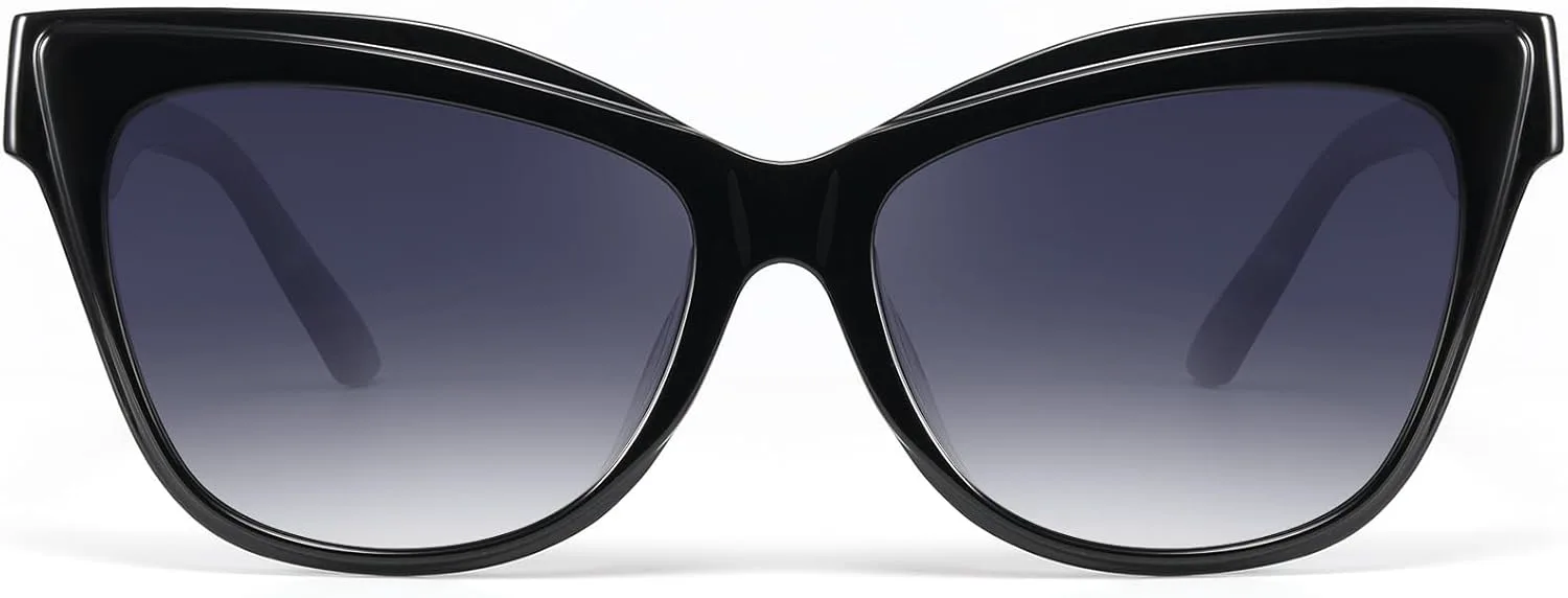 

Винтажные модные милые солнцезащитные очки «кошачий глаз» для женщин, большие квадратные, поляризованные, с защитой от УФ-излучения Foliful, B1-black Frame Grey