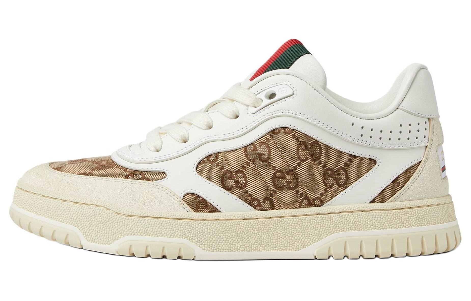 Женские кроссовки Re Web 'GG Canvas White Beige' GUCCI