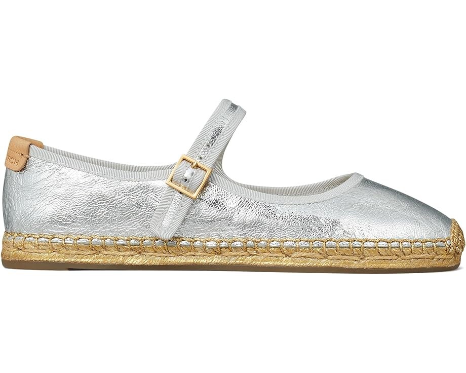 Туфли на плоской подошве Tory Burch Mary Jane Espadrille, цвет Silver/Gray/Natural — фото 4