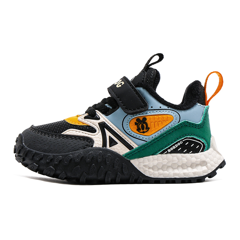 

Детская повседневная обувь для дошкольников BOBDOG, черный/зеленый