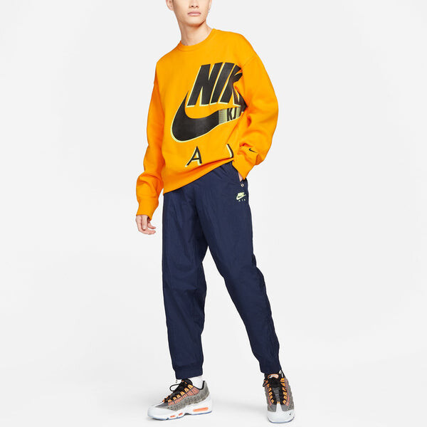 Толстовка Nike Air x Kim Jones Jointly Signed Logo Printing Brushed Round Collar GS Orange, оранжевый — фото 3