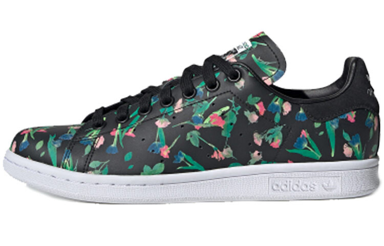 

Кроссовки для скейтбординга Stan Smith женские низкие черные/зеленые/розовые Adidas Originals, Черный, Кроссовки для скейтбординга Stan Smith женские низкие черные/зеленые/розовые Adidas Originals