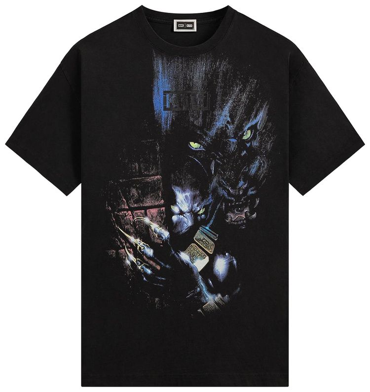 

Винтажная футболка Kith x Marvel Panther, черная, Черный, Винтажная футболка Kith x Marvel Panther, черная