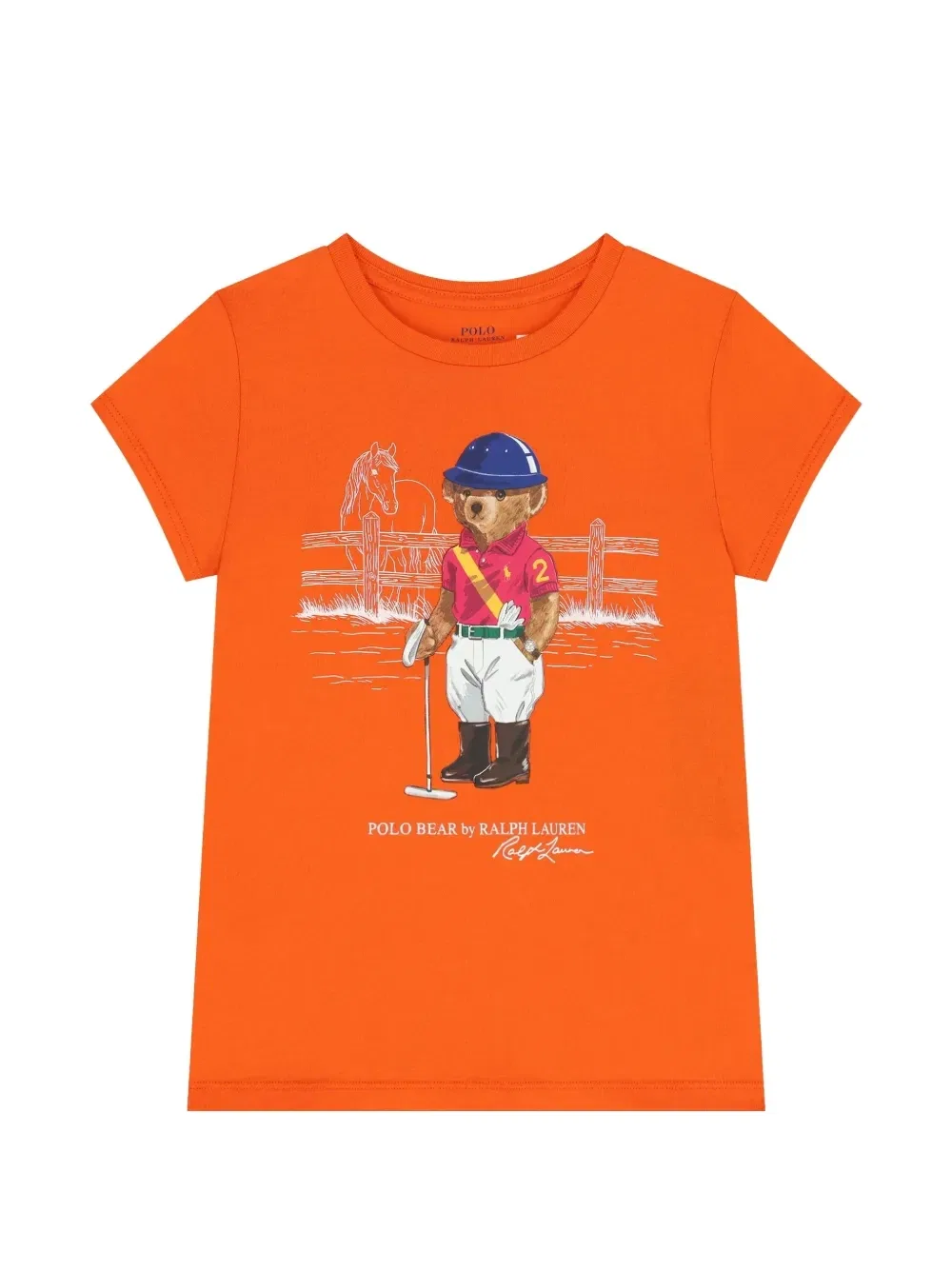 Футболка с принтом Polo Ralph Lauren Kids, коричневый