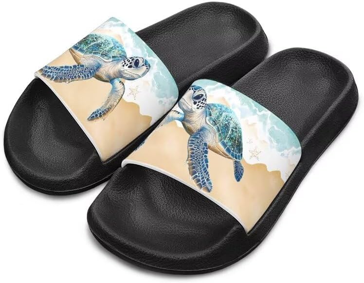 

Унисекс шлепанцы для девочек и мальчиков, удобные тапочки, нескользящие для душа, домашняя мода, толстая подошва, для дома и улицы, подарки Cugasmaru, Turtle Ocean