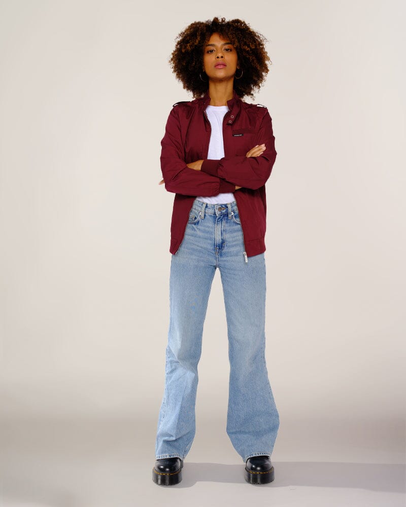 

Женская классическая куртка Iconic Racer Oversize Members Only, цвет burgundy