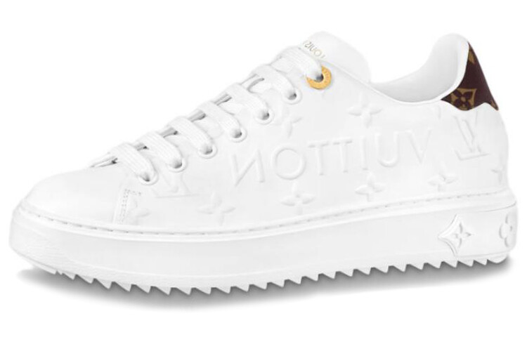 Кроссовки LOUIS VUITTON Time Out Debossed LV Monogram Leather White White Women's