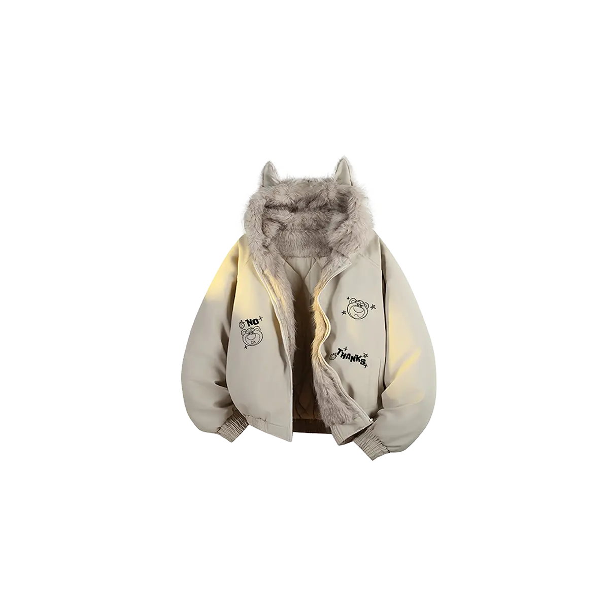 

Пуховики женские с капюшоном утепленные Others Disney, хаки