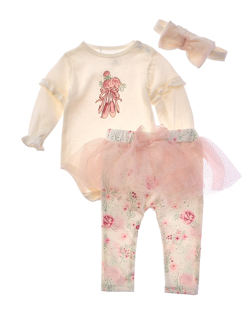 

Комплект из 3 предметов: юбка-пачка, леггинсы и повязка на голову Quiltex Flower, белый