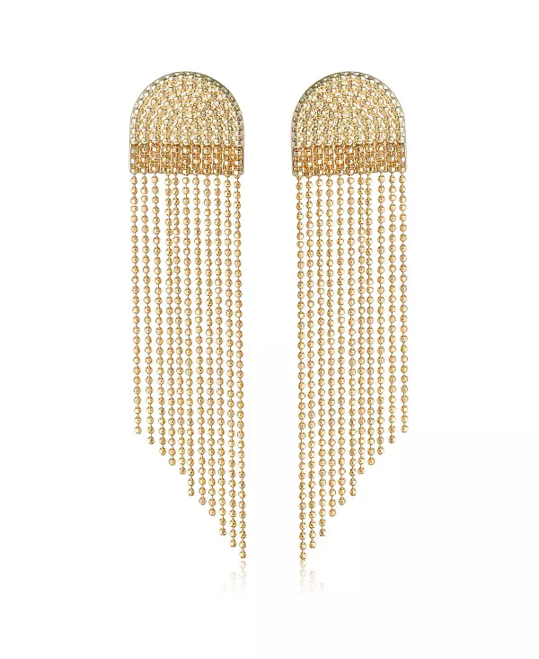 

Золотистые серьги-подвески с бахромой Jessica Simpson, gold